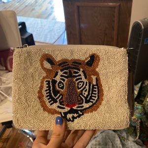 Moyna tiger beaded bag